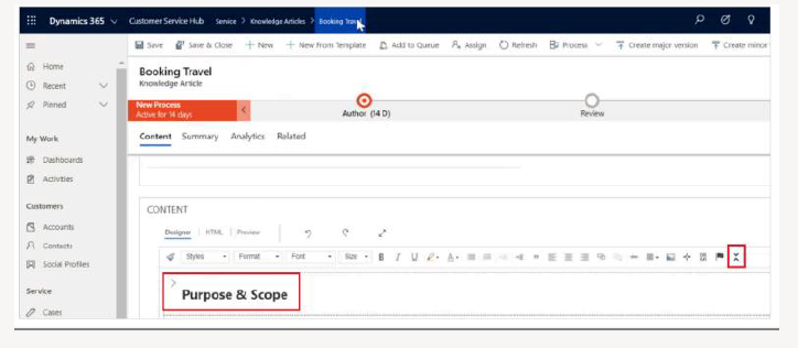 Collapsible section button